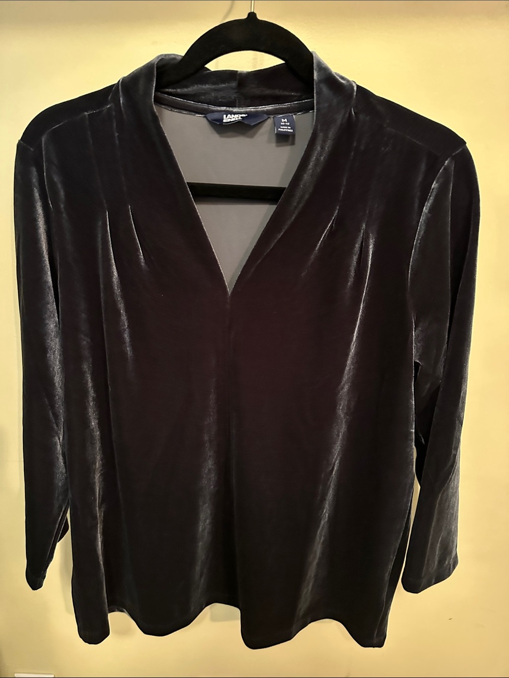 Land's End Velvet Swing Top M Black